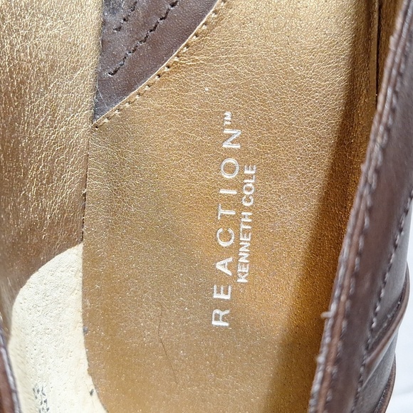 KENNETH COLE REACTION 9M GOOD DAY LEATER DRESS SHOES BROWN - Picture 8 of 10